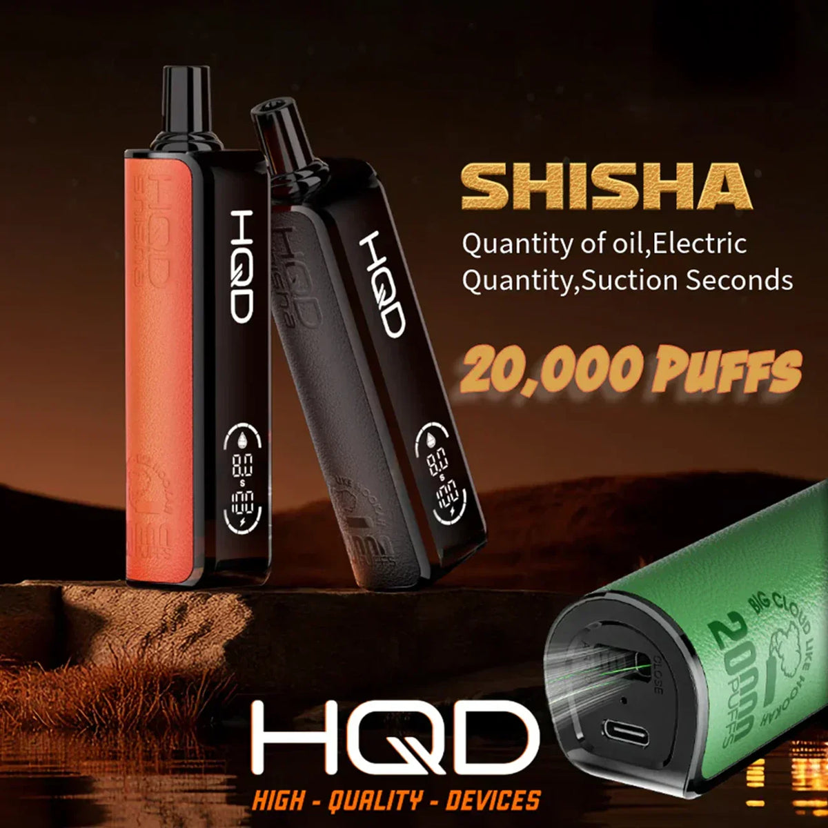 HQD Shisha 20K Disposable Vape 3%