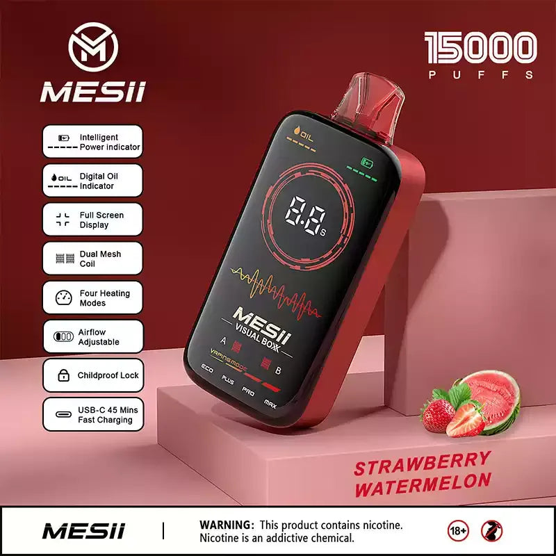 MESII VISUAL BOXX 16000 Puffs Full Screen Display Authentic Disposable Vape Low Nicotine Bulk Buy Wholesale