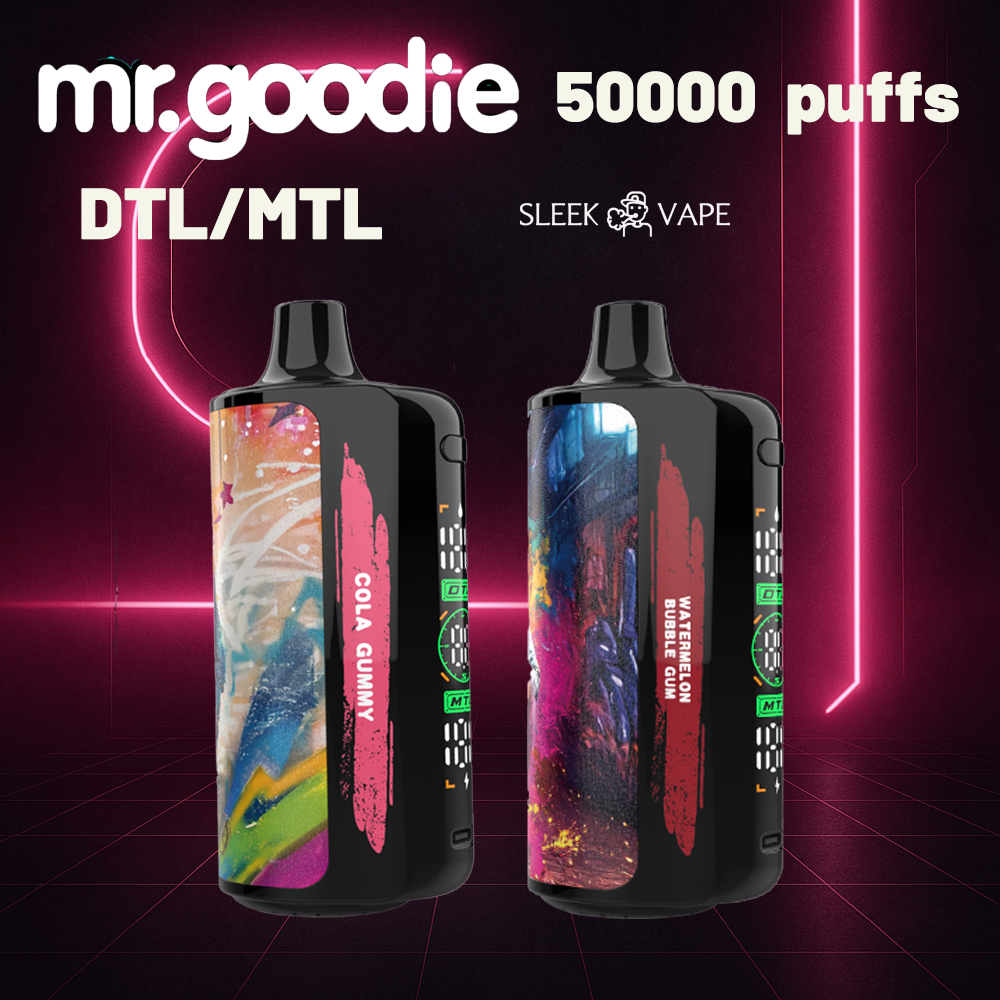 Mr.Goodie Shisha 50000 Puffs :DTL/MTL Disposable Vape with Mega Display