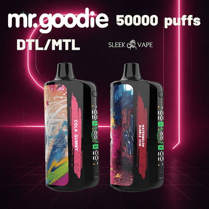 Mr.Goodie Shisha 50000 Puffs :DTL/MTL Disposable Vape with Mega Display