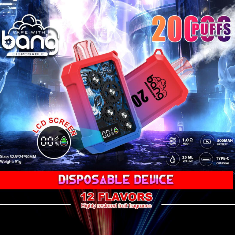 Bang 20000 Puffs Vape 20K Disposable Vape Pen E Cigarette Prefilled 25ml 500mAh Disposable Vape 12 Flavors