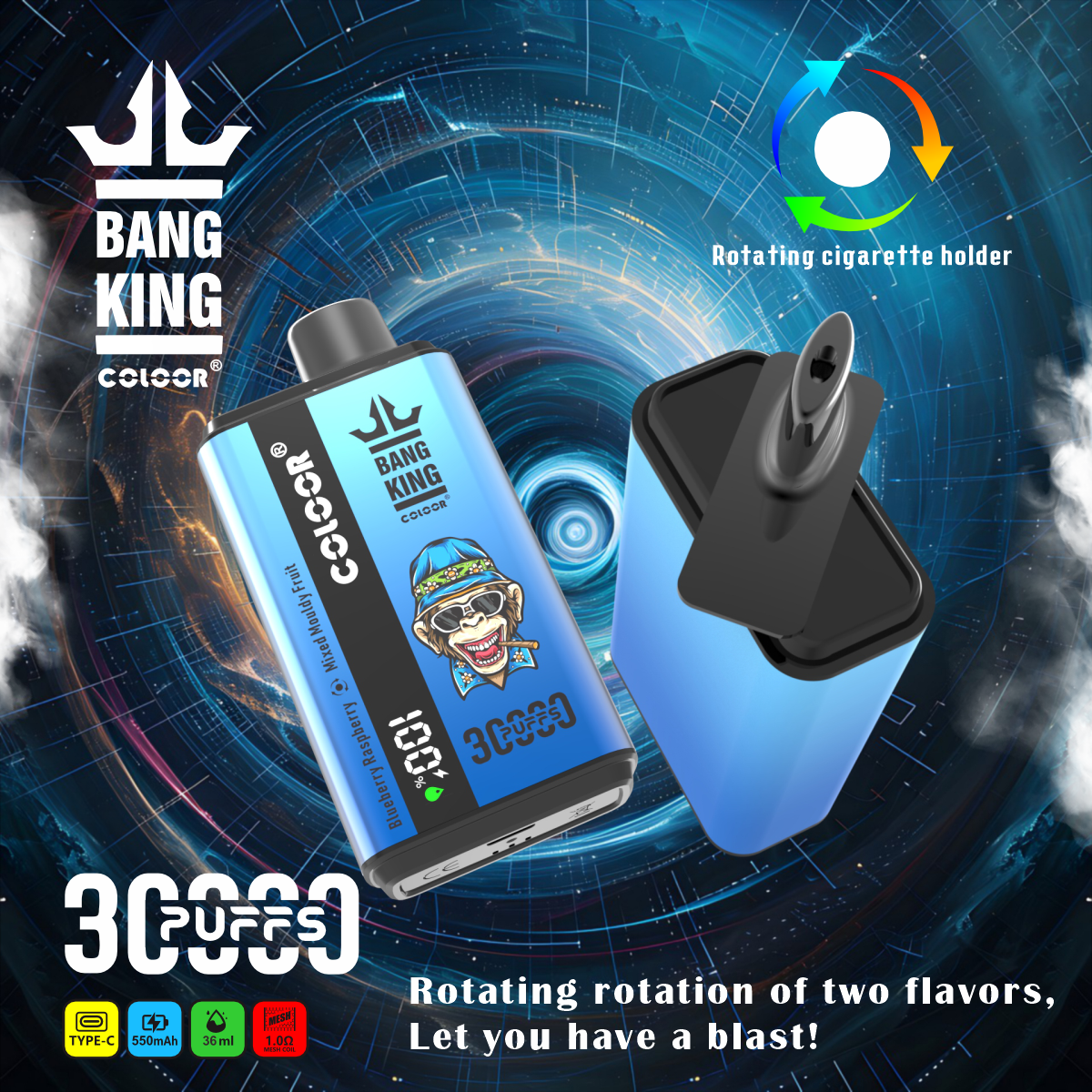 Bang King Colloor 30000 Puffs Vape 30K Disposable Vape Pen E Cigarette Prefilled 36ml 550mAh