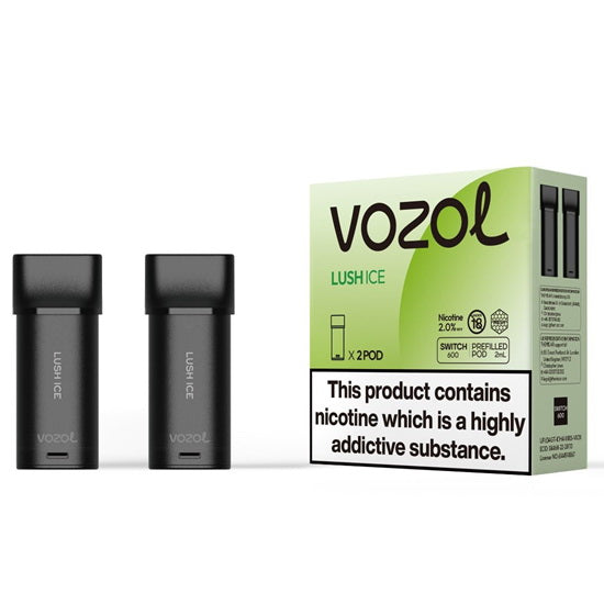 Vozol Switch 600 Refill Replacement Pods 2-Pack- 2ml E-liquid, Multiple Nicotine 5 Flavors